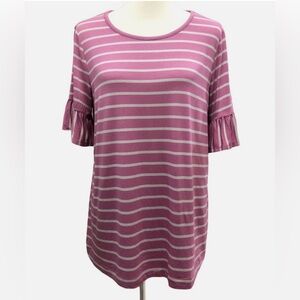 Philosophy Striped Pink and White Women's Top
